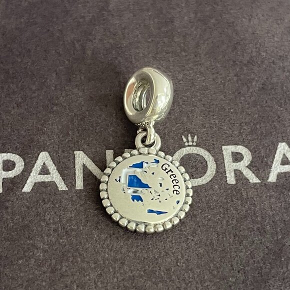 Pandora Greece Map Exclusive Charm Pendant - Picture 1 of 4